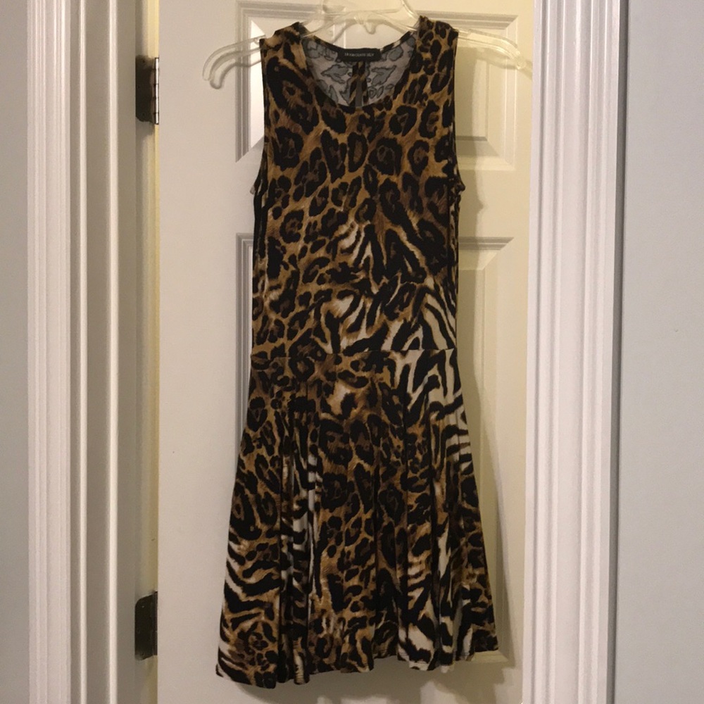 Animal print fit and flare dress